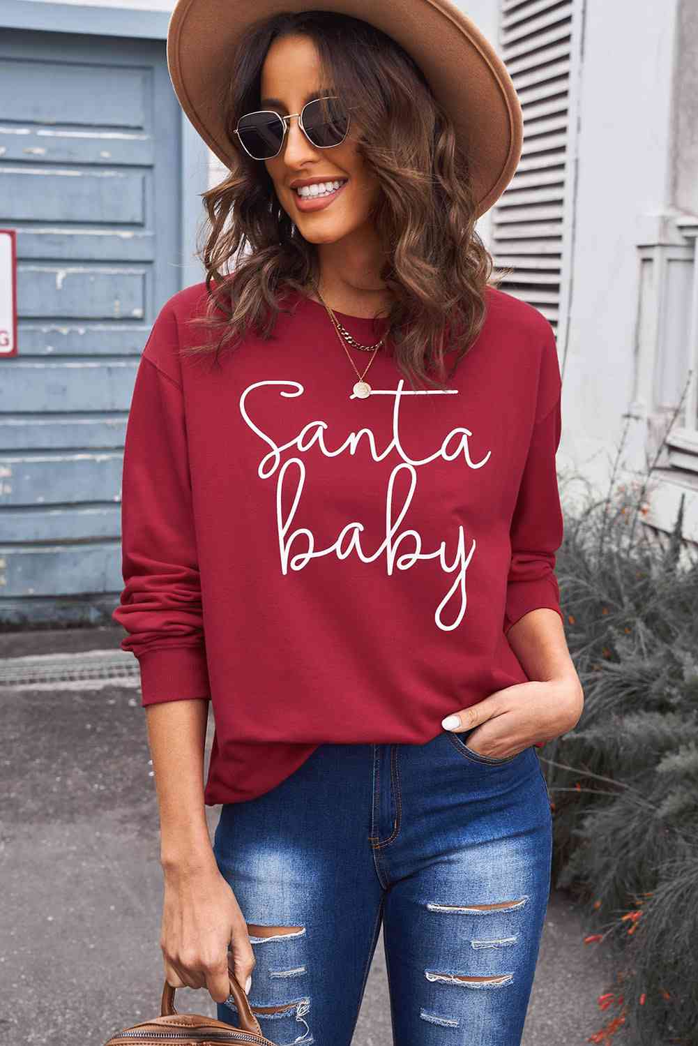 Christmas SANTA BABY Graphic Sweatshirt