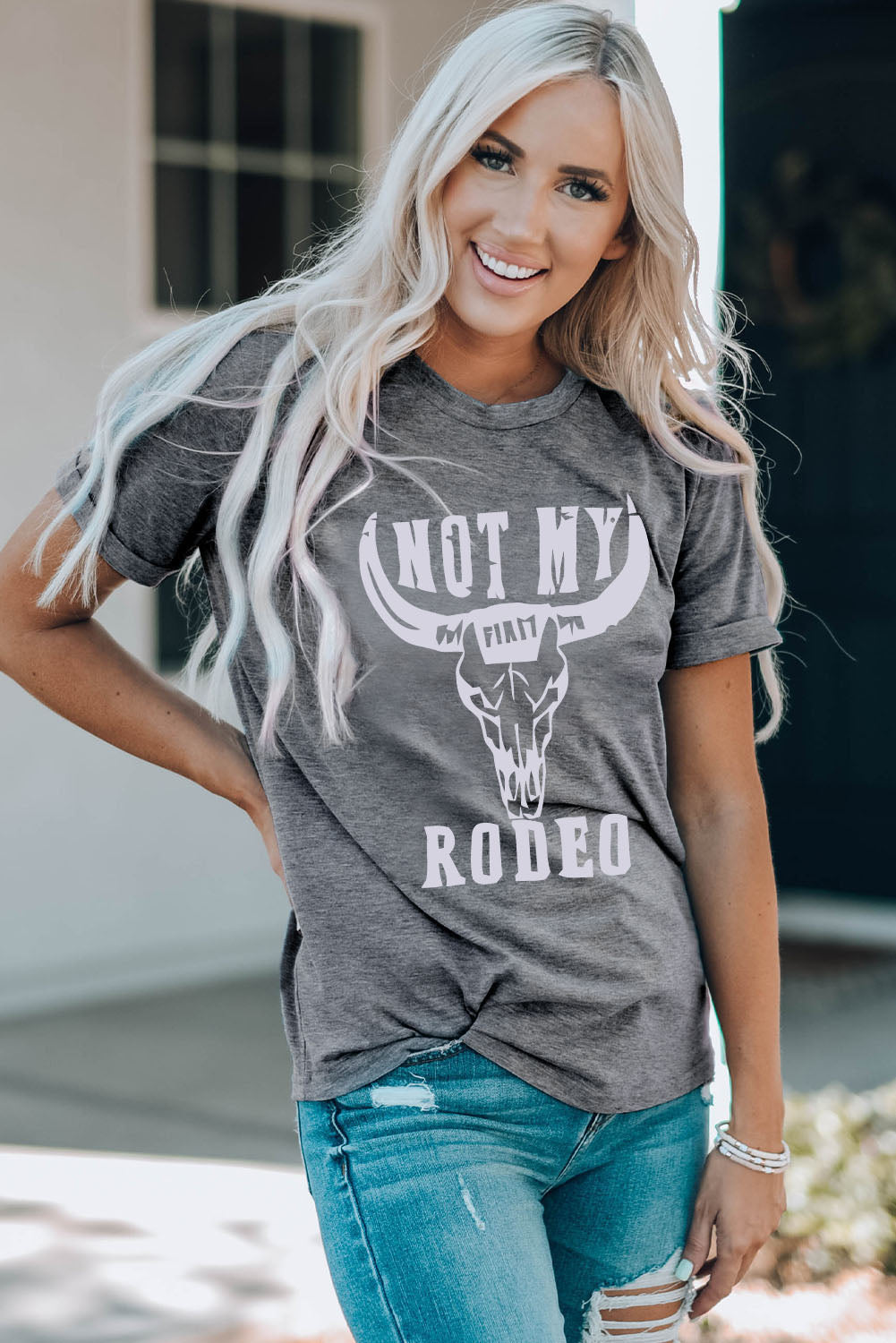 NOT MY RODEO Graphic Round Neck Tee