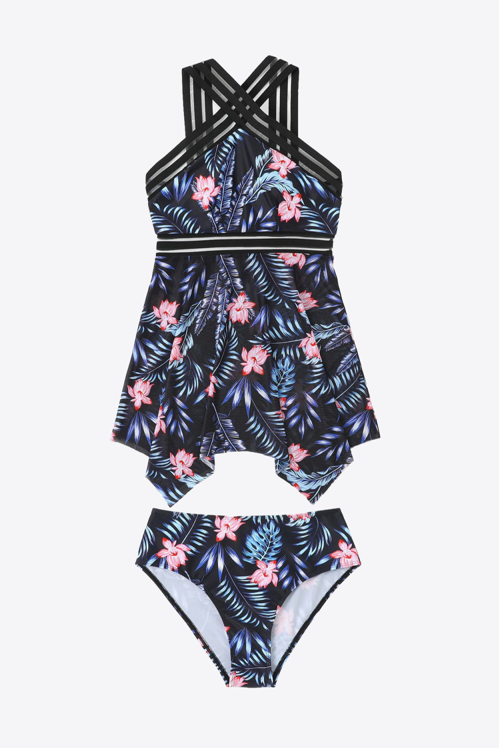 Printed Swim Dress and Bottoms Set