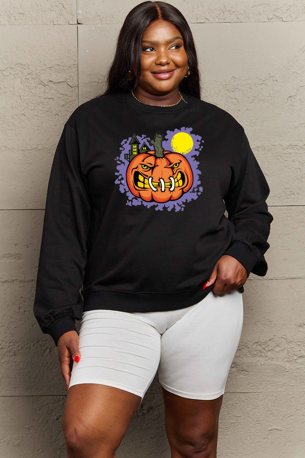 Simply Love Full Size Graphic Round Neck Sweatshirt