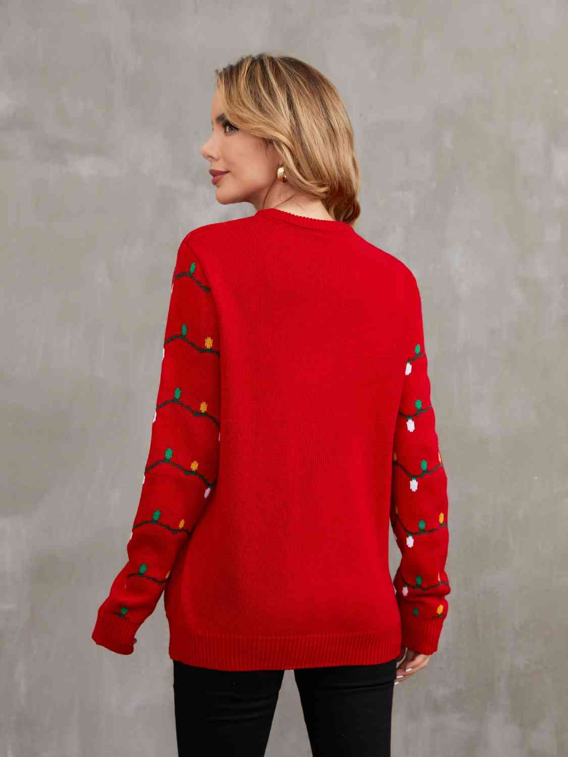 Christmas Theme Round Neck Sweater