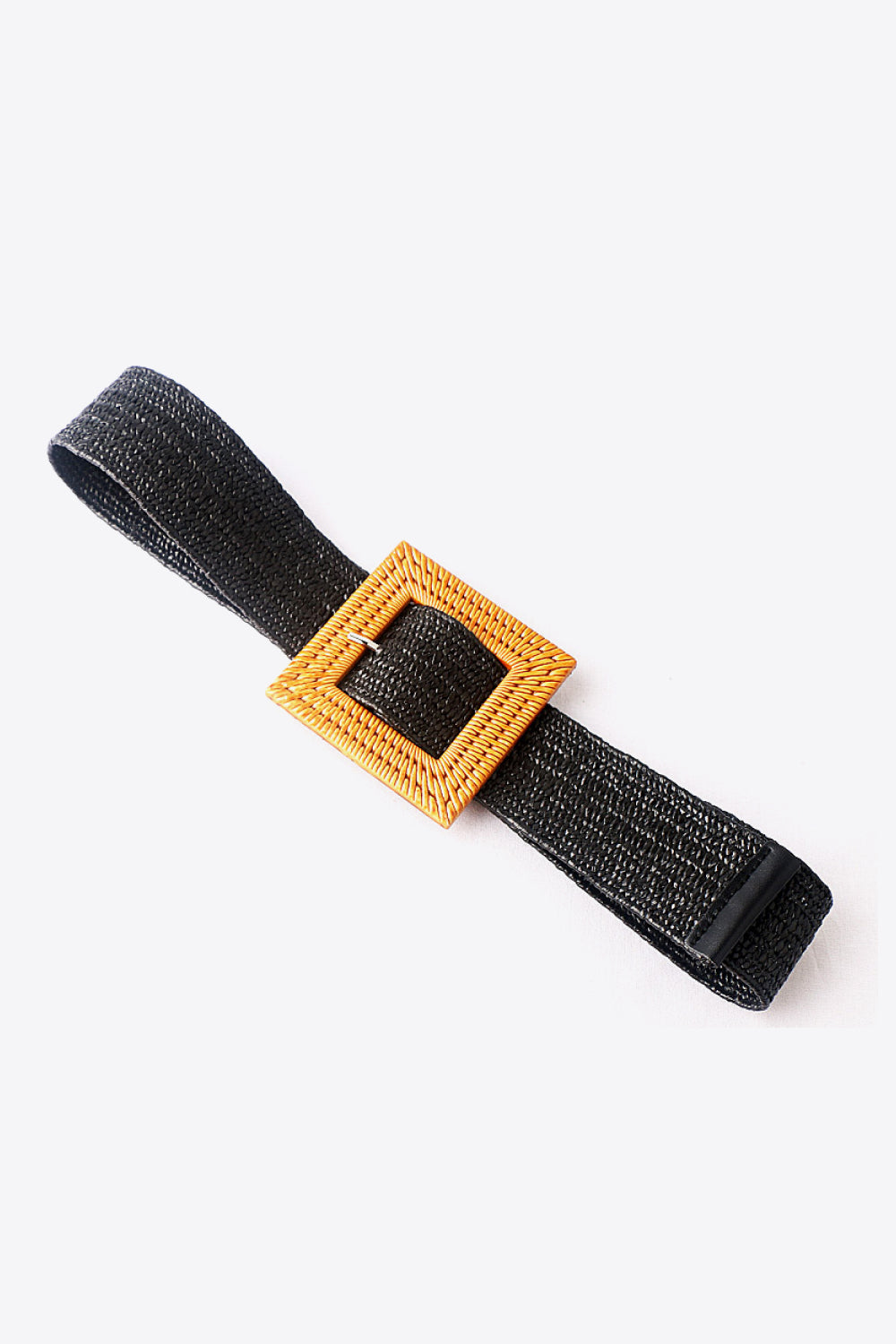 Square Buckle Elastic Braid Belt