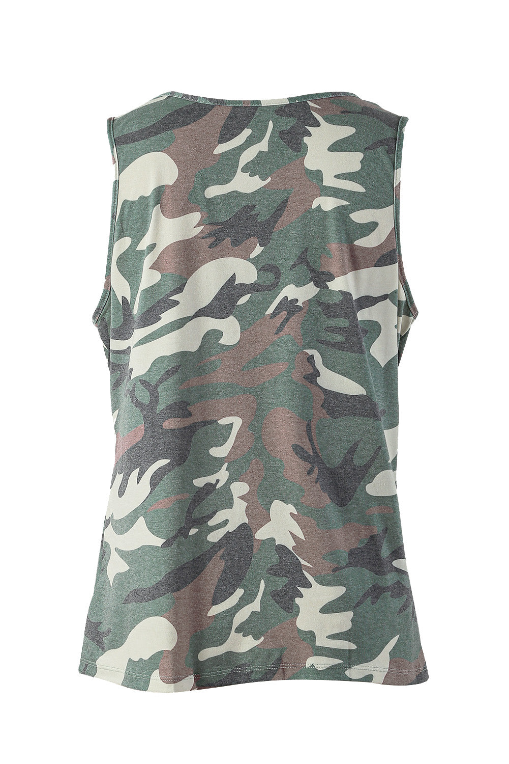 Camouflage Print Cutout Hem Detail Tank