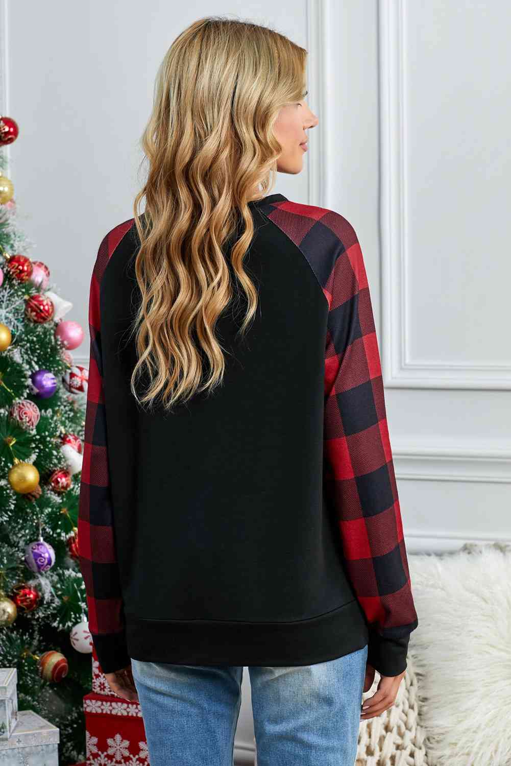 Christmas Buffalo Plaid Long Sleeve Sweatshirt