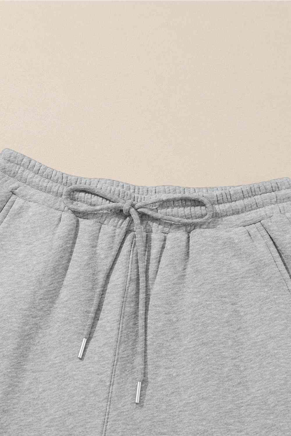 Drawstring Straight Pants with Pockets