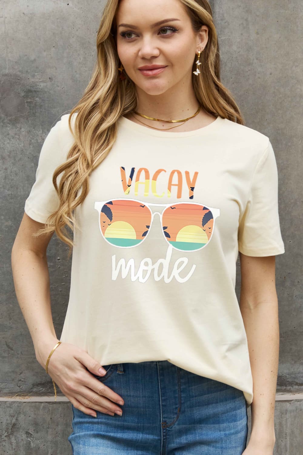 Simply Love Full Size VACAY MODE Graphic Cotton Tee