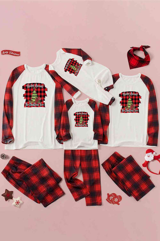 Graphic Top and Plaid Pants Set