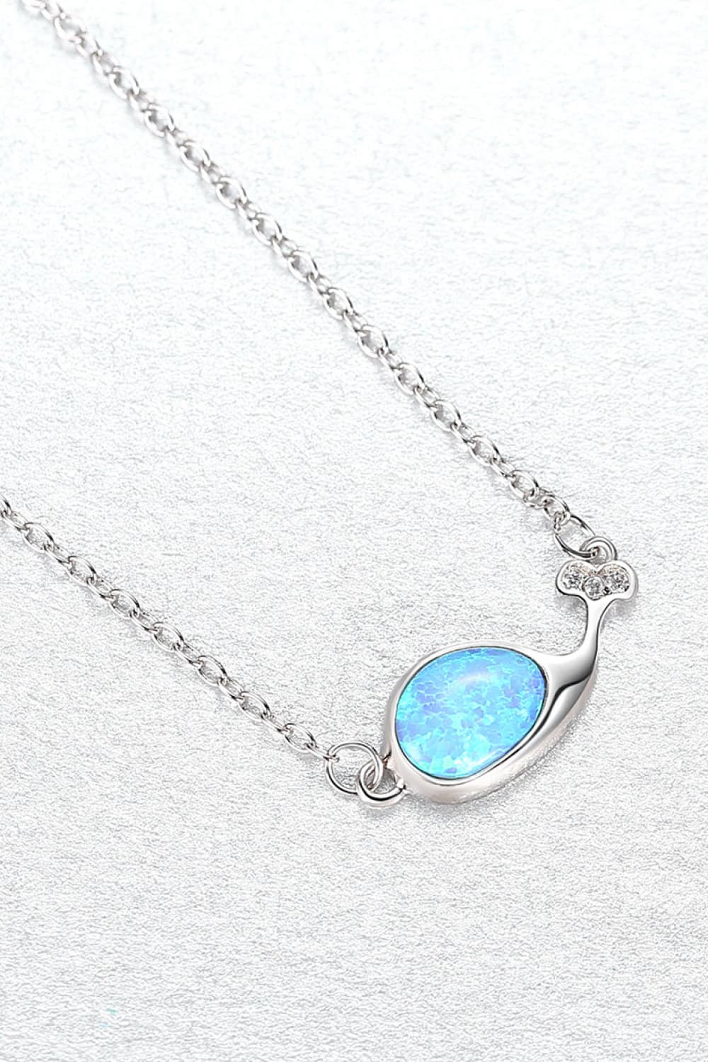 Opal Dolphin 925 Sterling Silver Necklace