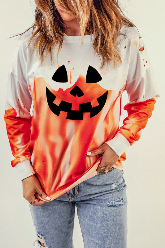 Halloween Theme Round Neck Short Sleeve Sweatshirt