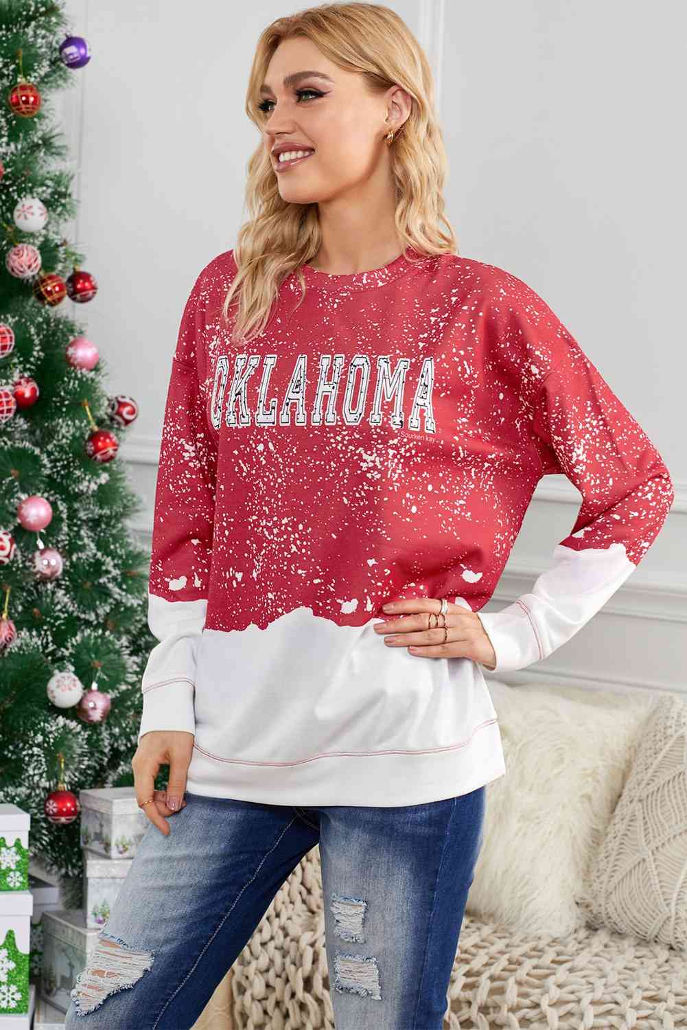 Round Neck Dropped Shoulder Sweatshirt