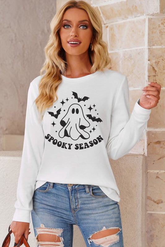 SPOOKY SEASON Graphic Round Neck Sweatshirt