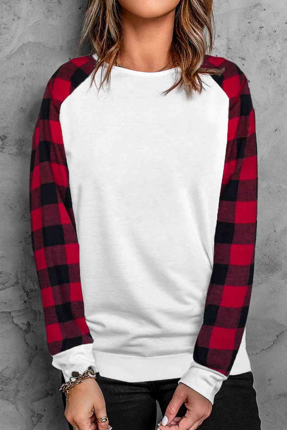 Christmas Buffalo Plaid Long Sleeve Sweatshirt