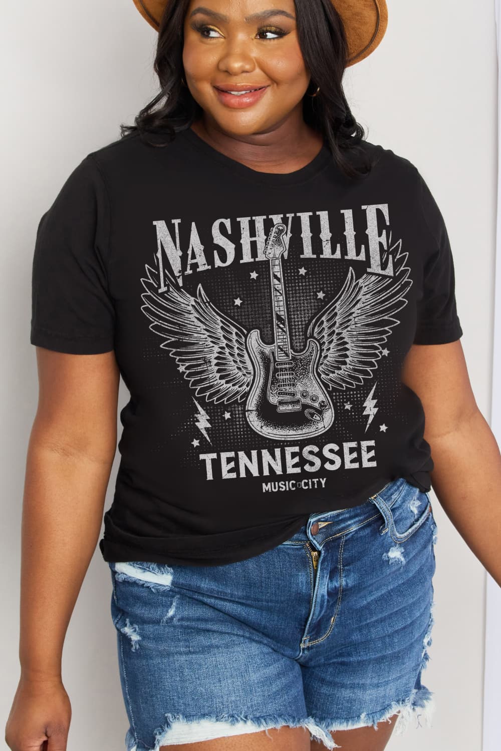 Simply Love Full Size NASHVILLE TENNESSEE MUSIC CITY Graphic Cotton Tee